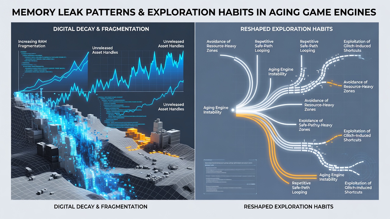 Comparison of player exploration density maps before and after memory-related performance degradation sets in