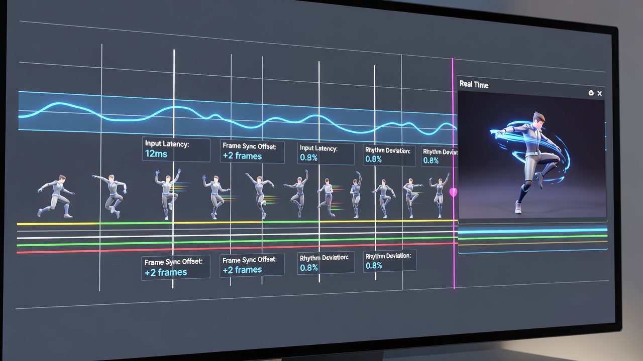 Detailed frame-by-frame breakdown of input rhythm matching character animations during gameplay