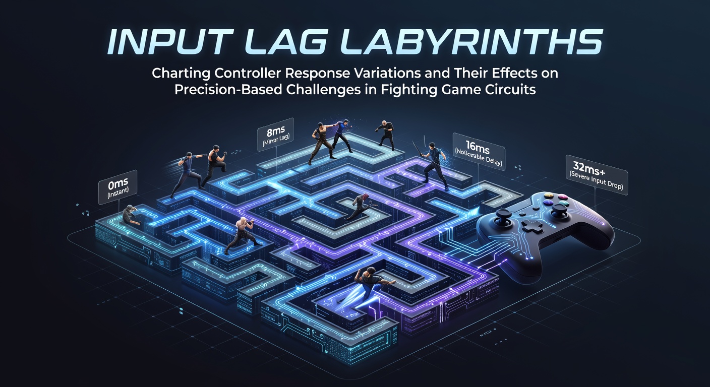 Diagram showing input lag measurements across various controllers used in fighting game tournaments